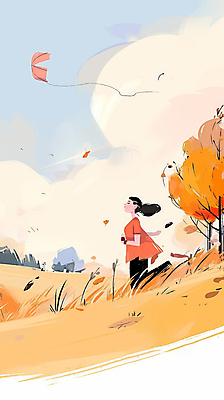 JPG 전신 나무 여자 여유 단풍 일러스트 자연 한명 풍경 초원 성인 주황색 가을 연날리기 성인여자한명만 국내일러스트 AI일러스트 AI콘텐츠 식물 1 계절 감정 컬러 잎 사람 전통놀이 생태계 여자한명만 성인여자만 파일형식