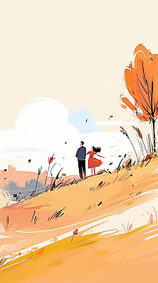 JPG 전신 나무 커플 여자 남자 여유 단풍 일러스트 자연 풍경 초원 성인 두명 주황색 가을 성인만 국내일러스트 AI일러스트 AI콘텐츠 식물 계절 감정 컬러 잎 관계 사람 생태계 파일형식