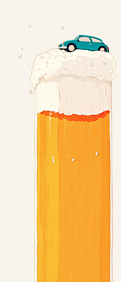 JPG 일러스트 자동차 맥주 경고 안전 사람없음 노란색 위험 음주 맥주잔 맥주거품 국내일러스트 AI일러스트 AI콘텐츠 육상교통 컬러 컨셉 술잔 주류 거품 파일형식