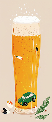 JPG 일러스트 자동차 맥주 경고 안전 사람없음 노란색 풀잎 위험 음주 맥주잔 맥주거품 국내일러스트 AI일러스트 AI콘텐츠 육상교통 컬러 컨셉 잎 술잔 주류 거품 풀_식물 파일형식