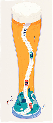 JPG 도로 일러스트 자동차 맥주 경고 안전 사람 여러명 노란색 위험 음주 맥주잔 맥주거품 국내일러스트 AI일러스트 AI콘텐츠 길 육상교통 컬러 다수 컨셉 술잔 교통시설 주류 거품 파일형식