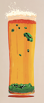 JPG 일러스트 자동차 맥주 경고 안전 사람없음 노란색 위험 음주 맥주잔 맥주거품 국내일러스트 AI일러스트 AI콘텐츠 육상교통 컬러 컨셉 술잔 주류 거품 파일형식