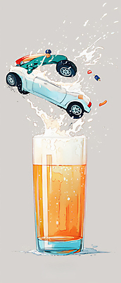 JPG 일러스트 자동차 맥주 경고 안전 사람없음 노란색 위험 음주 맥주잔 맥주거품 국내일러스트 AI일러스트 AI콘텐츠 육상교통 컬러 컨셉 술잔 주류 거품 파일형식