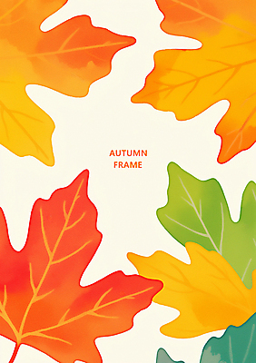 PSD 단풍 낙엽 일러스트 자연 프레임 사람없음 컬러풀 가을 카피스페이스 국내일러스트 계절 컬러 잎 공백 생태계 파일형식