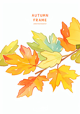 PSD 단풍 낙엽 일러스트 자연 사람없음 컬러풀 가을 나뭇가지 국내일러스트 나무 계절 컬러 잎 생태계 파일형식