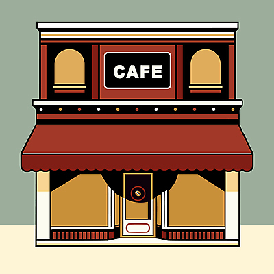 커피 일러스트 창문 간판 사람없음 건물 인테리어 갈색 상점 카페 빈티지 국내일러스트 AI파일 건축물 디자인 음료 컬러 컨셉 파일형식 벡터