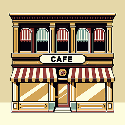 커피 일러스트 창문 간판 사람없음 건물 인테리어 갈색 상점 카페 빈티지 커튼 국내일러스트 AI파일 건축물 디자인 음료 컬러 컨셉 파일형식 벡터