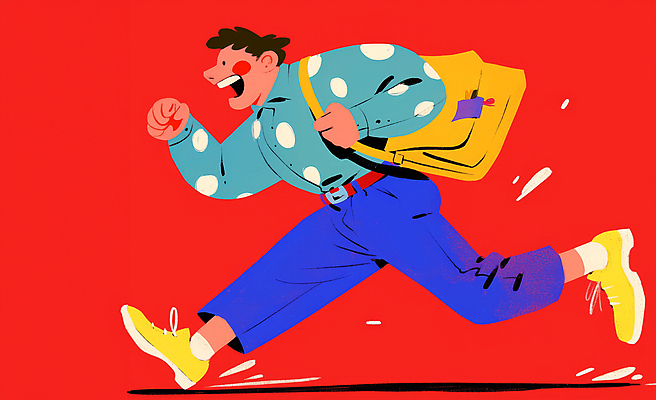 JPG 전신 남자 가방 일러스트 비즈니스 한명 정장 성인 빨간색 달리기 활발 에너지 직장인 활기 성인남자한명만 국내일러스트 AI일러스트 AI콘텐츠 직업 1 잡화 옷 컬러 컨셉 모션 사람 남자한명만 성인남자만 파일형식