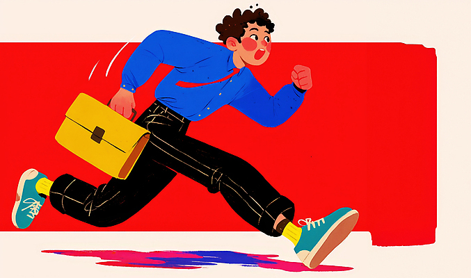 JPG 전신 남자 가방 일러스트 비즈니스 한명 정장 성인 빨간색 달리기 활발 에너지 직장인 활기 성인남자한명만 국내일러스트 AI일러스트 AI콘텐츠 직업 1 잡화 옷 컬러 컨셉 모션 사람 남자한명만 성인남자만 파일형식