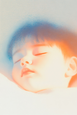 JPG 편집이미지 얼굴 한명 컬러풀 햇빛 평화 눈감음 꿈 이불 아기 포근함 숙면 의료성형뷰티 편집실사 AI인물포토 AI콘텐츠 1 컬러 컨셉 침구 모션 사람 신체부위 태양 잠 감각 CG 파일형식 AI포토