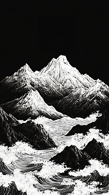 JPG 편집이미지 자연 흑백 사람없음 검은색 안개 운무 산맥 편집실사 컬러 날씨 산 촬영기법 CG 생태계 파일형식