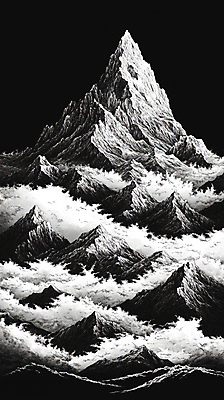 JPG 편집이미지 자연 흑백 사람없음 검은색 안개 운무 산맥 편집실사 컬러 날씨 산 촬영기법 CG 생태계 파일형식