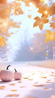 JPG 나무 편집이미지 낙엽 호박 사람없음 할로윈 가을 흰색 보케 편집실사 AI컴퓨터그래픽 AI콘텐츠 식물 계절 컬러 잎 채소 CG 파일형식