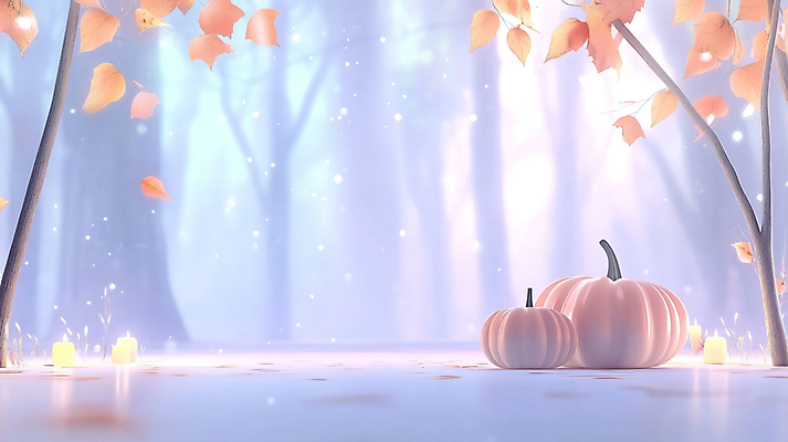 JPG 나무 편집이미지 낙엽 호박 사람없음 할로윈 가을 흰색 보케 편집실사 AI컴퓨터그래픽 AI콘텐츠 식물 계절 컬러 잎 채소 CG 파일형식