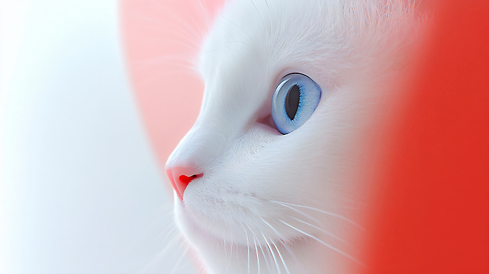 JPG 편집이미지 시선 새끼 근접촬영 사람없음 빨간색 귀여움 고양이 편집실사 AI포토 AI콘텐츠 동물 뷰포인트 컬러 컨셉 포유류 반려동물 CG 파일형식