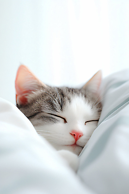 JPG 편집이미지 새끼 쿠션 사람없음 귀여움 고양이 이불 흰색 잠 편집실사 AI포토 AI콘텐츠 동물 컬러 컨셉 포유류 침구 반려동물 CG 파일형식