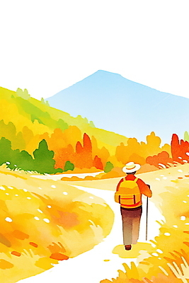 JPG 남자 일러스트 배낭 한명 풍경 성인 노란색 걷기 등산 산책로 가을 잡기 등산객 산행 산길 등산로 등산스틱 성인남자한명만 국내일러스트 AI일러스트 AI콘텐츠 1 계절 길 컬러 가방 모션 사람 트래킹 등산용품 남자한명만 성인남자만 파일형식