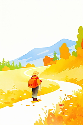 JPG 나무 남자 길 일러스트 배낭 한명 풍경 성인 걷기 주황색 산책 등산 가을 잡기 등산객 산행 산길 등산스틱 성인남자한명만 국내일러스트 AI일러스트 AI콘텐츠 식물 1 계절 컬러 가방 모션 휴식 사람 트래킹 등산용품 남자한명만 성인남자만 파일형식