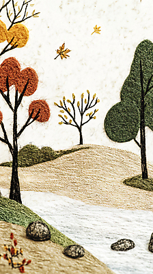 JPG 나무 편집이미지 낙엽 풍경 사람없음 가을 돌_바위 공예 디지털합성 펠트 편집실사 AI포토 AI콘텐츠 식물 계절 잎 취미 CG 파일형식 천_직물