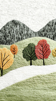 JPG 나무 편집이미지 길 산 풍경 사람없음 가을 공예 디지털합성 펠트 편집실사 AI포토 AI콘텐츠 식물 계절 취미 CG 파일형식 천_직물