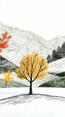 JPG 나무 편집이미지 산 풍경 사람없음 가을 공예 디지털합성 펠트 편집실사 AI포토 AI콘텐츠 식물 계절 취미 CG 파일형식 천_직물