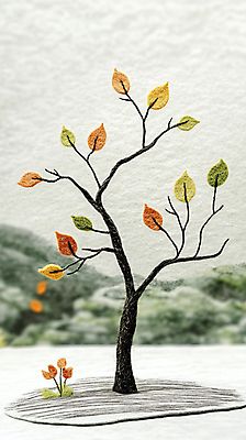 JPG 나무 편집이미지 풍경 사람없음 가을 공예 디지털합성 펠트 편집실사 AI포토 AI콘텐츠 식물 계절 취미 CG 파일형식 천_직물