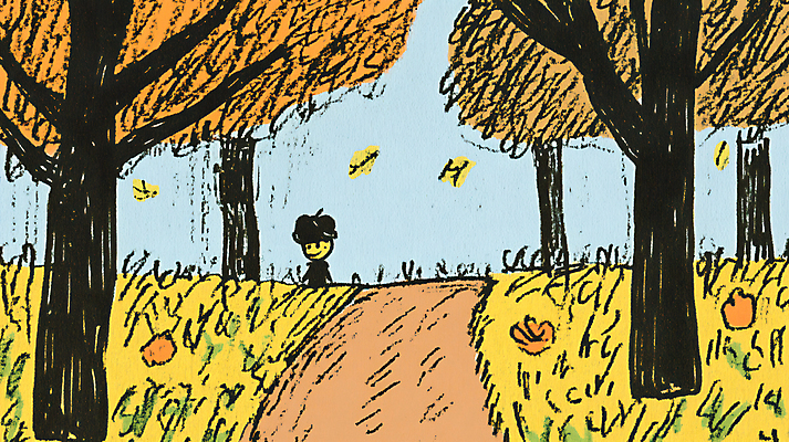 JPG 나무 남자 길 어린이 단풍 일러스트 한명 소년 노란색 가을 낙서 그림 소년한명만 국내일러스트 AI일러스트 AI콘텐츠 식물 1 계절 컬러 잎 사람 남자한명만 소년만 파일형식