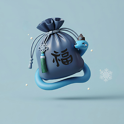 JPG 편집이미지 모자 한국전통 전통 새해 복주머니 선물 미소 사람없음 파란색 3D 귀여움 뱀띠 뱀 행운 한복 청사 2025년 을사년 편집3D 푸른뱀 AI컴퓨터그래픽 AI콘텐츠 잡화 컬러 컨셉 파충류 전통소품 한국 표정 십이지신 전통의상 연도 디지털합성 파일형식