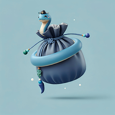 JPG 편집이미지 모자 한국전통 전통 새해 복주머니 선물 미소 사람없음 파란색 3D 귀여움 뱀띠 뱀 행운 한복 청사 2025년 을사년 편집3D 푸른뱀 AI컴퓨터그래픽 AI콘텐츠 잡화 컬러 컨셉 파충류 전통소품 한국 표정 십이지신 전통의상 연도 디지털합성 파일형식