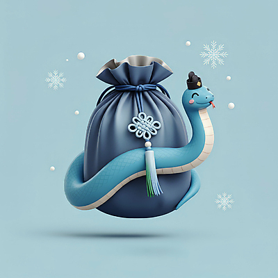 JPG 편집이미지 모자 한국전통 전통 새해 복주머니 선물 미소 사람없음 파란색 3D 귀여움 뱀띠 뱀 행운 한복 청사 2025년 을사년 편집3D 푸른뱀 AI컴퓨터그래픽 AI콘텐츠 잡화 컬러 컨셉 파충류 전통소품 한국 표정 십이지신 전통의상 연도 디지털합성 파일형식