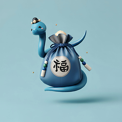 JPG 편집이미지 모자 한국전통 전통 새해 복주머니 선물 미소 사람없음 파란색 3D 귀여움 뱀띠 뱀 행운 한복 청사 2025년 을사년 편집3D 푸른뱀 AI컴퓨터그래픽 AI콘텐츠 잡화 컬러 컨셉 파충류 전통소품 한국 표정 십이지신 전통의상 연도 디지털합성 파일형식