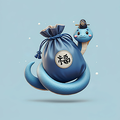 JPG 편집이미지 모자 한국전통 전통 새해 복주머니 선물 미소 사람없음 파란색 3D 귀여움 뱀띠 뱀 행운 한복 청사 2025년 을사년 편집3D 푸른뱀 AI컴퓨터그래픽 AI콘텐츠 잡화 컬러 컨셉 파충류 전통소품 한국 표정 십이지신 전통의상 연도 디지털합성 파일형식
