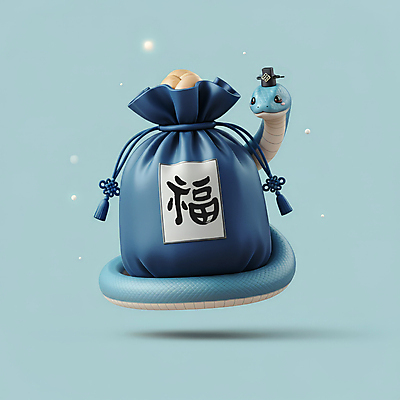 JPG 편집이미지 모자 한국전통 전통 새해 복주머니 선물 미소 사람없음 파란색 3D 귀여움 뱀띠 뱀 행운 한복 청사 2025년 을사년 편집3D 푸른뱀 AI컴퓨터그래픽 AI콘텐츠 잡화 컬러 컨셉 파충류 전통소품 한국 표정 십이지신 전통의상 연도 디지털합성 파일형식