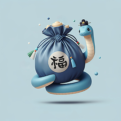 JPG 편집이미지 모자 한국전통 전통 새해 복주머니 선물 미소 사람없음 파란색 3D 귀여움 뱀띠 뱀 행운 한복 청사 2025년 을사년 편집3D 푸른뱀 AI컴퓨터그래픽 AI콘텐츠 잡화 컬러 컨셉 파충류 전통소품 한국 표정 십이지신 전통의상 연도 디지털합성 파일형식