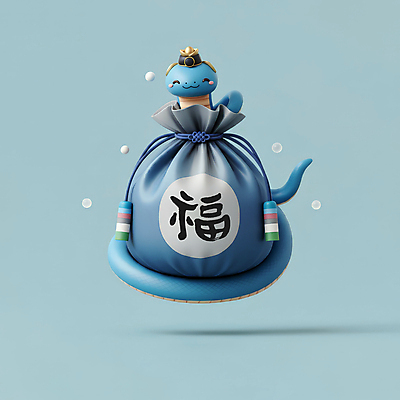 JPG 편집이미지 모자 한국전통 전통 새해 복주머니 선물 미소 사람없음 파란색 3D 귀여움 뱀띠 뱀 행운 한복 청사 2025년 을사년 편집3D 푸른뱀 AI컴퓨터그래픽 AI콘텐츠 잡화 컬러 컨셉 파충류 전통소품 한국 표정 십이지신 전통의상 연도 디지털합성 파일형식