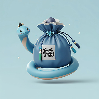 JPG 편집이미지 모자 한국전통 전통 새해 복주머니 선물 미소 사람없음 파란색 3D 귀여움 뱀띠 뱀 행운 한복 청사 2025년 을사년 편집3D 푸른뱀 AI컴퓨터그래픽 AI콘텐츠 잡화 컬러 컨셉 파충류 전통소품 한국 표정 십이지신 전통의상 연도 디지털합성 파일형식