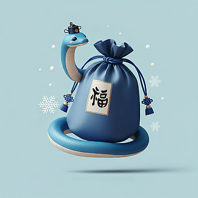 JPG 편집이미지 모자 한국전통 전통 새해 복주머니 선물 미소 사람없음 파란색 3D 귀여움 뱀띠 뱀 행운 한복 청사 2025년 을사년 편집3D 푸른뱀 AI컴퓨터그래픽 AI콘텐츠 잡화 컬러 컨셉 파충류 전통소품 한국 표정 십이지신 전통의상 연도 디지털합성 파일형식