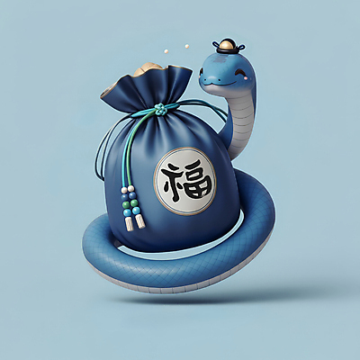 JPG 편집이미지 모자 한국전통 전통 새해 복주머니 선물 미소 사람없음 파란색 3D 귀여움 뱀띠 뱀 행운 한복 청사 2025년 을사년 편집3D 푸른뱀 AI컴퓨터그래픽 AI콘텐츠 잡화 컬러 컨셉 파충류 전통소품 한국 표정 십이지신 전통의상 연도 디지털합성 파일형식