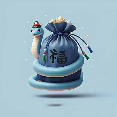 JPG 편집이미지 모자 한국전통 전통 새해 복주머니 선물 미소 사람없음 파란색 3D 귀여움 뱀띠 뱀 행운 한복 청사 2025년 을사년 편집3D 푸른뱀 AI컴퓨터그래픽 AI콘텐츠 잡화 컬러 컨셉 파충류 전통소품 한국 표정 십이지신 전통의상 연도 디지털합성 파일형식