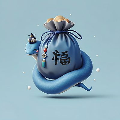JPG 편집이미지 모자 한국전통 전통 새해 복주머니 선물 미소 사람없음 파란색 3D 귀여움 뱀띠 뱀 행운 한복 청사 2025년 을사년 편집3D 푸른뱀 AI컴퓨터그래픽 AI콘텐츠 잡화 컬러 컨셉 파충류 전통소품 한국 표정 십이지신 전통의상 연도 디지털합성 파일형식