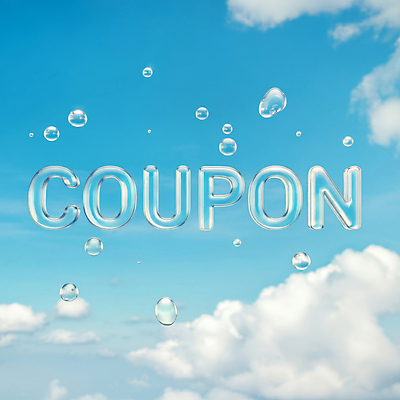 JPG 구름 편집이미지 영어 하늘 대문자 이벤트 타이포그라피 사람없음 파란색 쇼핑 3D 비눗방울 입체 디지털합성 쿠폰 마케팅 제안 편집3D AI컴퓨터그래픽 AI콘텐츠 자연요소 문자 컬러 파일형식