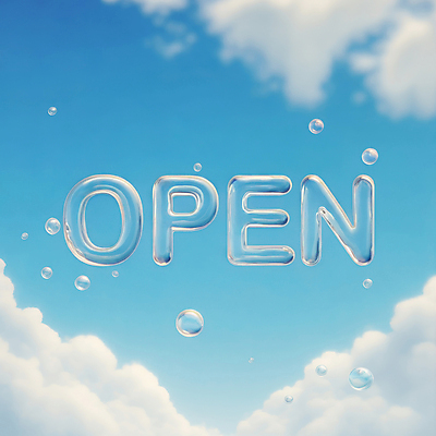 JPG 구름 편집이미지 영어 하늘 대문자 이벤트 타이포그라피 사람없음 파란색 쇼핑 3D 세일 오픈 비눗방울 입체 디지털합성 마케팅 제안 편집3D AI컴퓨터그래픽 AI콘텐츠 자연요소 문자 컬러 파일형식