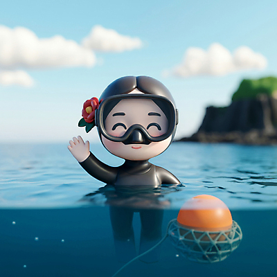 JPG 편집이미지 한국전통 여자 파도 바다 한명 성인 앞모습 파란색 제주도 3D 손들기 검은색 오리발 입체 디지털합성 동백 해녀 제주도여행 해녀도구 해녀복장 현무암 성인여자한명만 편집3D AI컴퓨터그래픽 AI콘텐츠 직업 1 전통 옷 꽃 뷰포인트 컬러 여행 모션 한국 사람 도구 화산암 여자한명만 성인여자만 파일형식