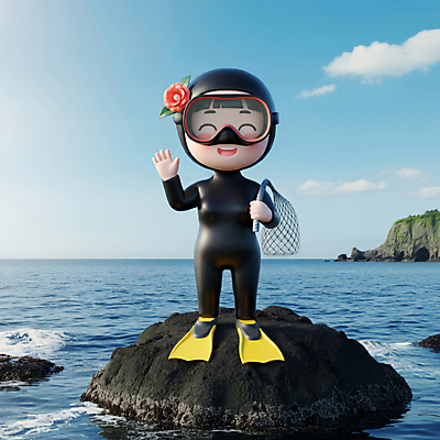 JPG 전신 편집이미지 한국전통 여자 파도 바다 한명 성인 앞모습 파란색 제주도 3D 손들기 검은색 그물 오리발 입체 디지털합성 동백 해녀 제주도여행 해녀도구 해녀복장 현무암 성인여자한명만 편집3D AI컴퓨터그래픽 AI콘텐츠 직업 1 전통 옷 꽃 뷰포인트 컬러 여행 모션 한국 사람 도구 화산암 여자한명만 성인여자만 파일형식