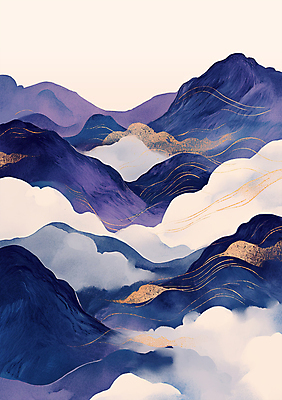 PSD 구름 곡선 일러스트 자연 산 풍경 사람없음 평화 보라색 고요 금색 언덕 국내일러스트 자연요소 선 컬러 컨셉 생태계 파일형식