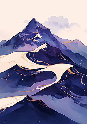 PSD 구름 곡선 일러스트 자연 산 풍경 사람없음 평화 보라색 고요 금색 언덕 국내일러스트 자연요소 선 컬러 컨셉 생태계 파일형식