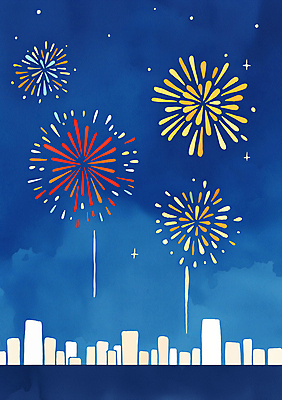 JPG 배너 포스터 별 야경 일러스트 밤하늘 하늘 폭죽 불꽃놀이 사람없음 건물 라이프 빨간색 여름 파란색 노란색 가을풍경 축제 여름풍경 가을 도시 스카이라인 국내일러스트 AI일러스트 AI콘텐츠 자연요소 건축물 계절 컬러 놀이 풍경 생활 야간 파일형식 가을_계절 여름_계절 풍경_경치