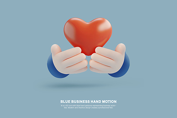 PSD 편집이미지 손 하늘색 비즈니스 모션 손짓 신체부위 3D 양손 하트 감싸기 편집3D 모양 사람 파란색 디지털합성 파일형식