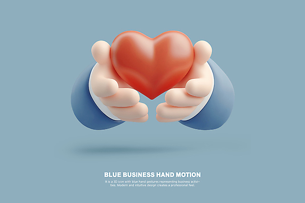 PSD 편집이미지 손 하늘색 비즈니스 모션 손짓 신체부위 3D 양손 하트 감싸기 편집3D 모양 사람 파란색 디지털합성 파일형식