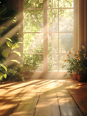 JPG 나무 식물 편집이미지 화분 창문 나뭇잎 풍경 사람없음 햇빛 가을 디지털합성 편집실사 AI포토 AI콘텐츠 계절 잎 태양 CG 파일형식